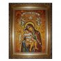 Бурштинова ікона Пресвята Богородиця Милостива 20x30 см