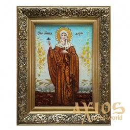Бурштинова ікона Свята мучениця Дарина Римська 20x30 см - фото