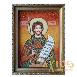 Бурштинова ікона Святий мученик Гордій 20x30 см - фото