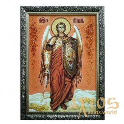 Бурштинова ікона Святий Архистратиг Михаїл 20x30 см - фото