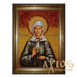 Бурштинова ікона Свята Матрона Московська 20x30 см - фото