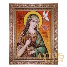 Бурштинова ікона Свята великомучениця Ірина 20x30 см - фото