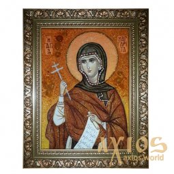 Бурштинова ікона Свята мучениця Маргарита (Марина) 20x30 см - фото