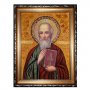 Бурштинова ікона Святий Євангелист Іоанн Богослов 20x30 см