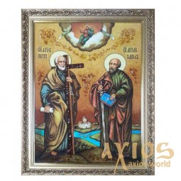 Бурштинова ікона Святі Апостоли Петро і Павло 20x30 см - фото