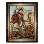 Бурштинова ікона Святий Георгій Побідоносець 20x30 см