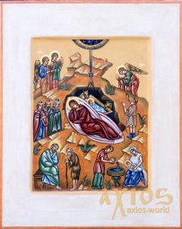 Писана ікона Різдво Христове 30х37,5 см - фото