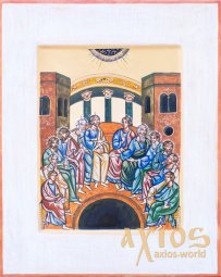 Ікона Зішестя Святого Духа на Апостолів 30х37,5 см - фото