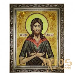Янтарна ікона Святої Святий Олексій 15x20 см - фото
