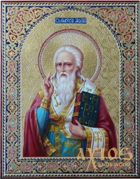 Писана ікона Святий Амвросій єпископ Медіоланський 32х27 см - фото