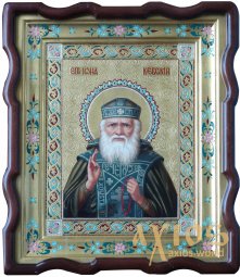 Писана Ікона Преподобний Іона Київський 31х24 см - фото