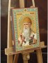 Писана ікона Святої Святий Спиридон 31х24 (вільха, різьблення, золото, масло)
