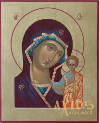 Писана ікона Казанська Божа Матір 25х20 см - фото