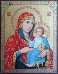 Писана ікона Єрусалимська Божа Матір 31х24 см - фото