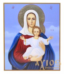 Писана ікона Леушінского Божа Матір 20х24 см - фото