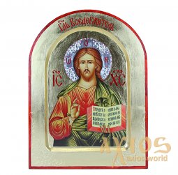 Ікона Спаситель на золоті Грецький стиль, арочна 21x29 см, тільки в Axios - фото