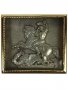 Ікона в металі Георгій Побідоносець, сріблення, позолочена рамка, 5х5 см