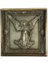 Ікона в металі Ангел Хранитель, сріблення, позолочена рамка, 8х8 см