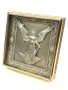 Ікона в металі Ангел Хранитель, сріблення, позолочена рамка, 8х8 см