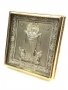 Ікона в металі Покрова, сріблення, позолочена рамка, 8х8 см