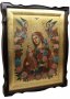 Писана ікона Богородиці, нев`янучий колір, інкрустоване каміння, 41х51 см (розмір з кіотом)