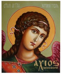 Писана ікона Ангел Хранитель, живопис, олія, 15х20 см - фото
