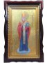 Писана ікона Святий Миколай, різьблений багет, кіот, 28х44 см