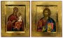 Вінчальна пара «Господь Вседержитель» ікона Божої Матері «Скоропослушниця», золочення, різьблення, 23х18 см