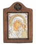 Ікона Божа Матір Казанська, Італійський оклад №1, 6х8 см,  дерево вільха