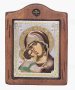 Ікона Божа Матір Володимирська, Італійський оклад №2, емалі, 13х17 см, дерево вільха