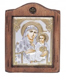 Ікона Божа Матір Єрусалимська, Італійський оклад №2,13х17 см, дерево вільха - фото