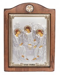 Ікона Свята Трійця, Італійський оклад №3, 17х21 см, дерево вільха, ПД010521 - фото