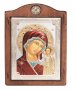 Ікона Божа Матір Казанська, Італійський оклад №3, емалі, 17х21 см, дерево вільха, ПД010517