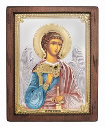 Ікона Ангел Хранитель, Італійський оклад №4, емалі, 24х31 см, дерево вільха, ПД010641 - фото