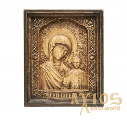 Різьблена ікона Казанської Божої Матері 20x24 см - фото