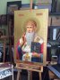 Писана ікона Святий Спиридон Тримифунтський, липа, левкас, олія, темпера, акрил, 102х65 см