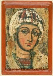 Фрагмент ікони Богородиці з Потелича (XVІІ століття) - фото