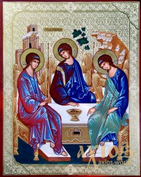 Писана ікона Свята Трійця 32 х 40 см - фото