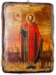 Ікона під старовину Святий благовірний князь Олександр Невський 7x9 см - фото