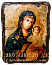 Ікона під старовину Пресвята Богородиця Невянучий Цвіт 7x9 см - фото