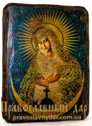 Ікона під старовину Пресвята Богородиця Остробрамська 7x9 см - фото