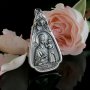 Підвіска Ікона Божої Матері "Призри на смирення", срібло 925 ° з чорнінням, 23мм