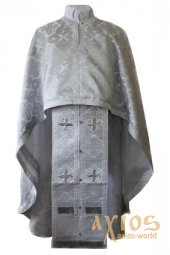 Облачення священицьке з парчі білого кольору, грецький крій  - фото