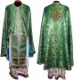 Облачення священицьке з парчі зеленого кольору, крій грецький, R01g