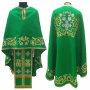 Облачення священицьке, грецький крій, вишите на габардині зеленого кольору