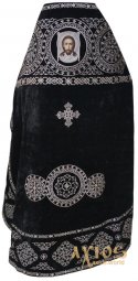 Облачення священицьке, чорний оксамит, вишита ікона - фото