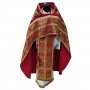 Облачення священицьке, комбіноване з парчі червоного кольору, тканина "київський хрест"