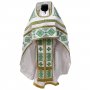 Облачення священицьке, габардин білого кольору, вишитий зеленими нитками галун