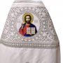 Облачення священицьке, тканина - білий оксамит, нашитий галун з вишивкою «Кола»