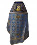Облачення священицьке, комбіноване, основна тканина - блакитна парча (малюнок - хрести), плечі вишиті на темно-синьому оксамиті